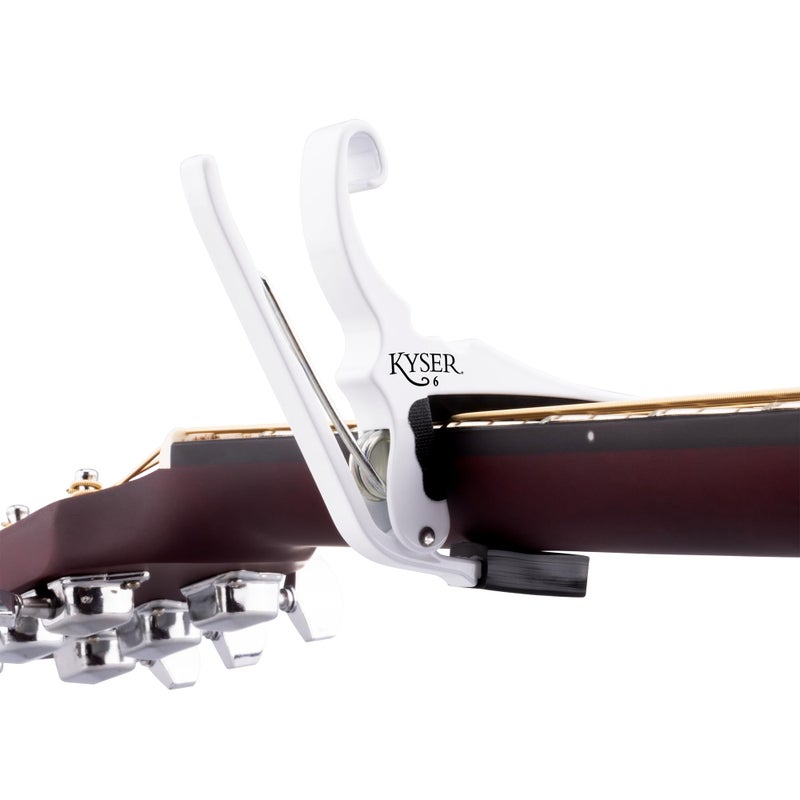 Kyser Quick-Change Guitar Capo for 6-string acoustic guitars, Pure White, KG6W - Image 3